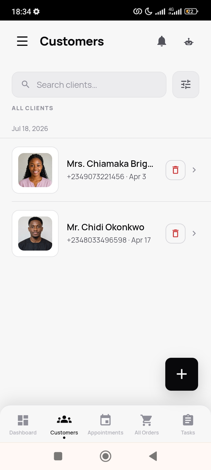 TailorPady app screen
